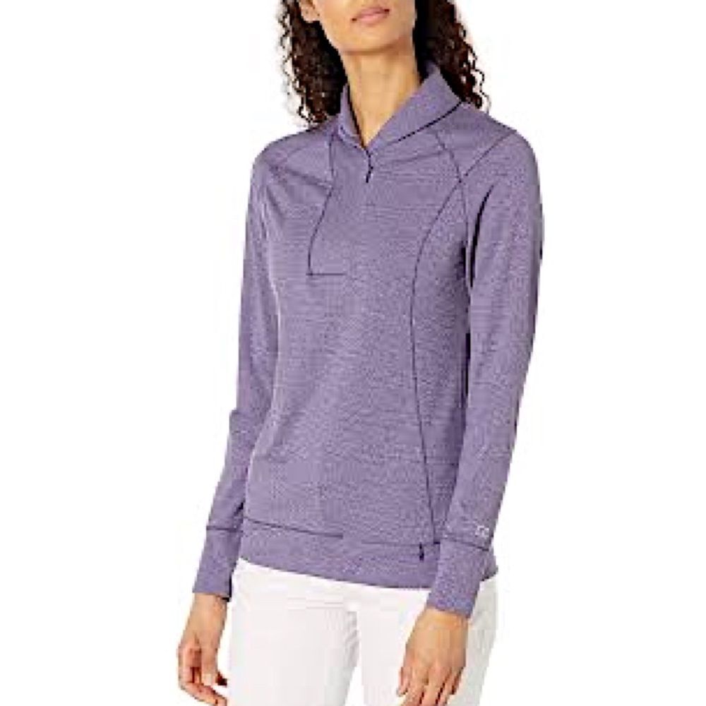 Cutter & Buck Annika Long Sleeve Asymmetrical Zip Golf Top Lilac Size Large